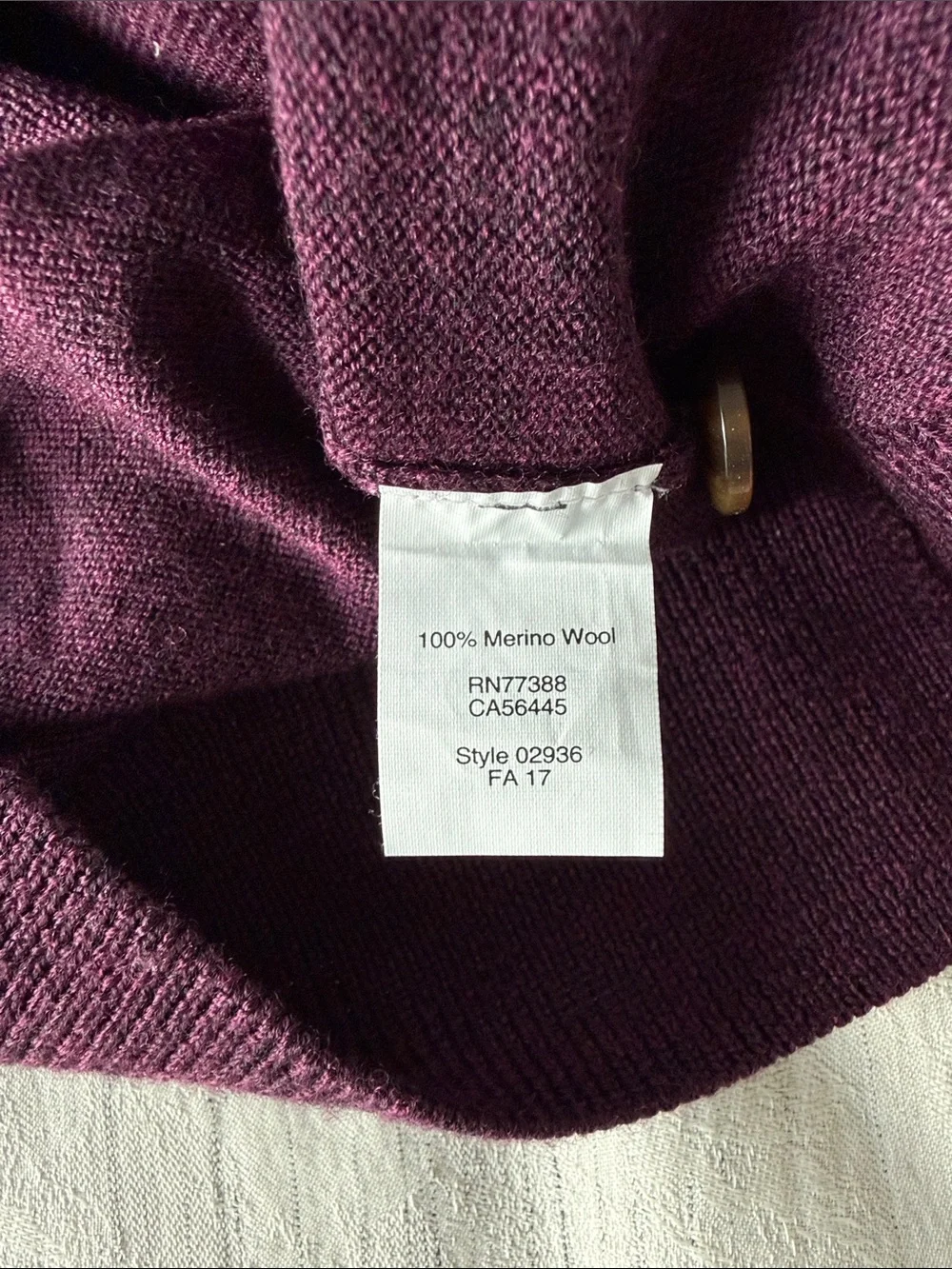 J. Crew Men's V-Neck Merino Cardigan - Plum